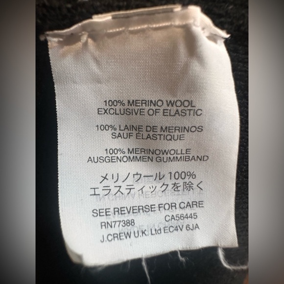 J. Crew Black Collared‎ Open Front Merino Wool Cardigan Sweater Blazer size XS - Picture 11 of 12